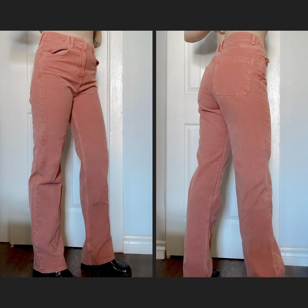 Denim Pants in Warm Muted Salmon Pink / Marsala